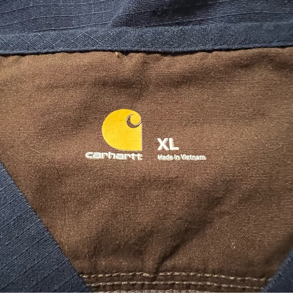 Carhartt Mens Scrubs Shirt XL Blue Short Sleeve Rip Stop V Neck G8 - Picture 6 of 6